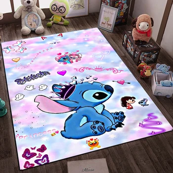 Disney Lilo and Stitch Pattern Large Area Rug 3D Carpet Home for Living Room Kids Bedroom Sofa Doormat Decor Children Floor Mats 6