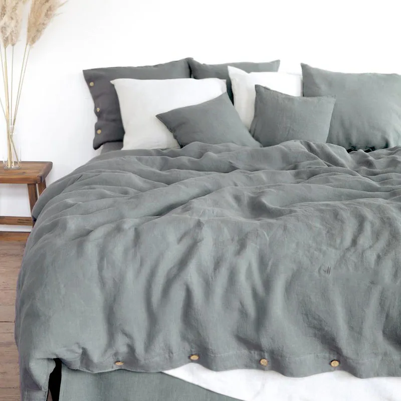 Pure Linen Duvet Cover Set, Natural Quilt Cover And Pillowcases, Double Bed Set, Queen King Duvet Cover 220x240, Bedding Set 4