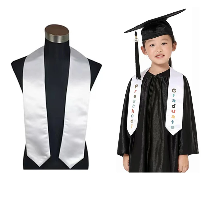 Free Shipping 20pcs/Lot 60 Inches New Grad Kid Student Logo Printing Sublimation Blanks Child Graduation Stoles