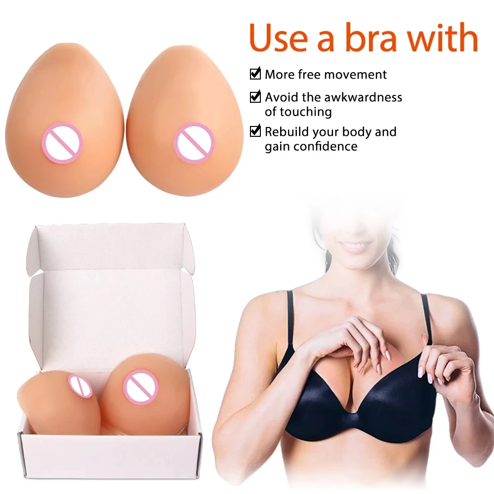 Silicone Form Breast Enhancer Booster w/ Brown Nipple Bra Inserts