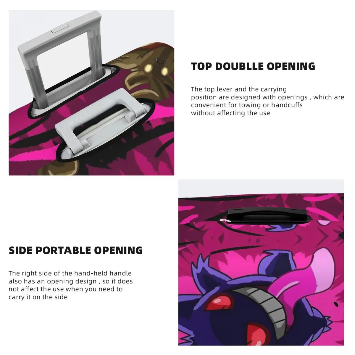 Gengar Pokemon Suitcase Cover Practical Business Protector Luggage Supplies Vacatio 4
