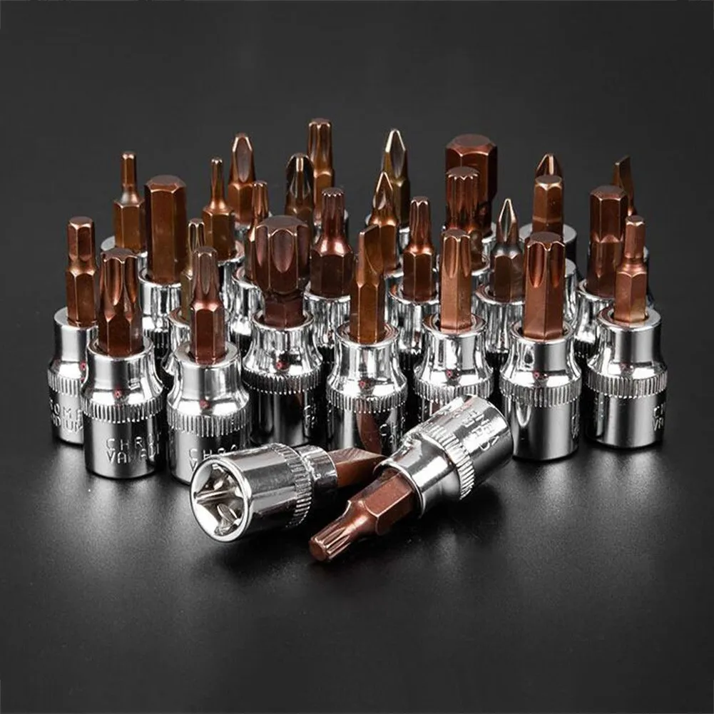 

3/8 Inch Drive Hex Socket Bit Torx /Screwdriver Bits H3 H4 H5 H6 H8 H10 Wrench /Socket Adapter T10 T30 T40/ T50 T55 Tool Parts