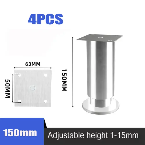 4PCS Height Adjustable Stainless Steel Furniture Feet Legs Kitchen Cabinet Sofa Legs Round Stand furniture leg - Image 13