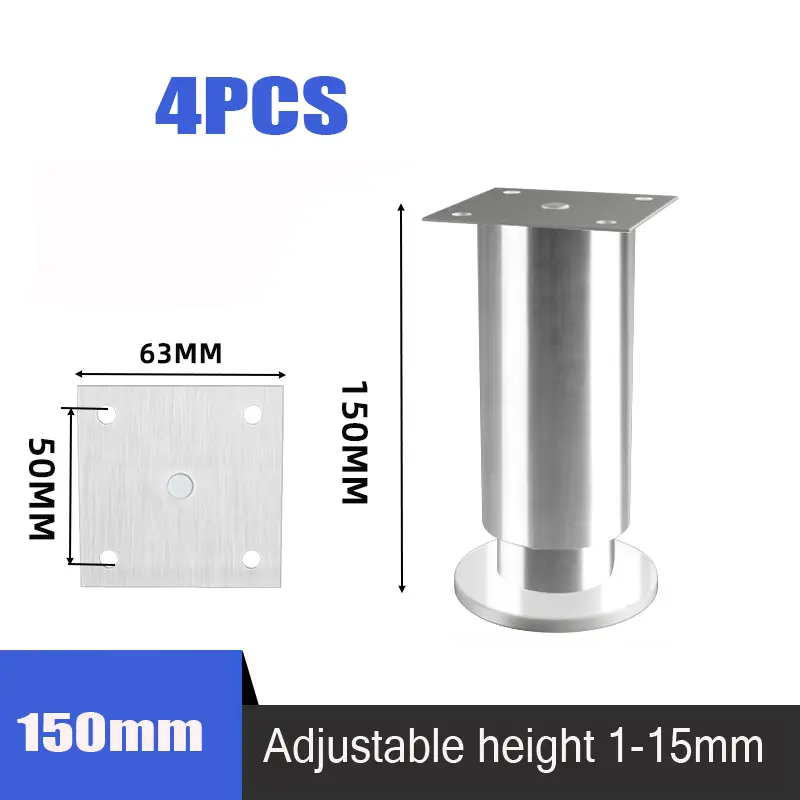 4PCS Height Adjustable Stainless Steel Furniture Feet Legs Kitchen Cabinet Sofa Legs Round Stand furniture leg - Image 13