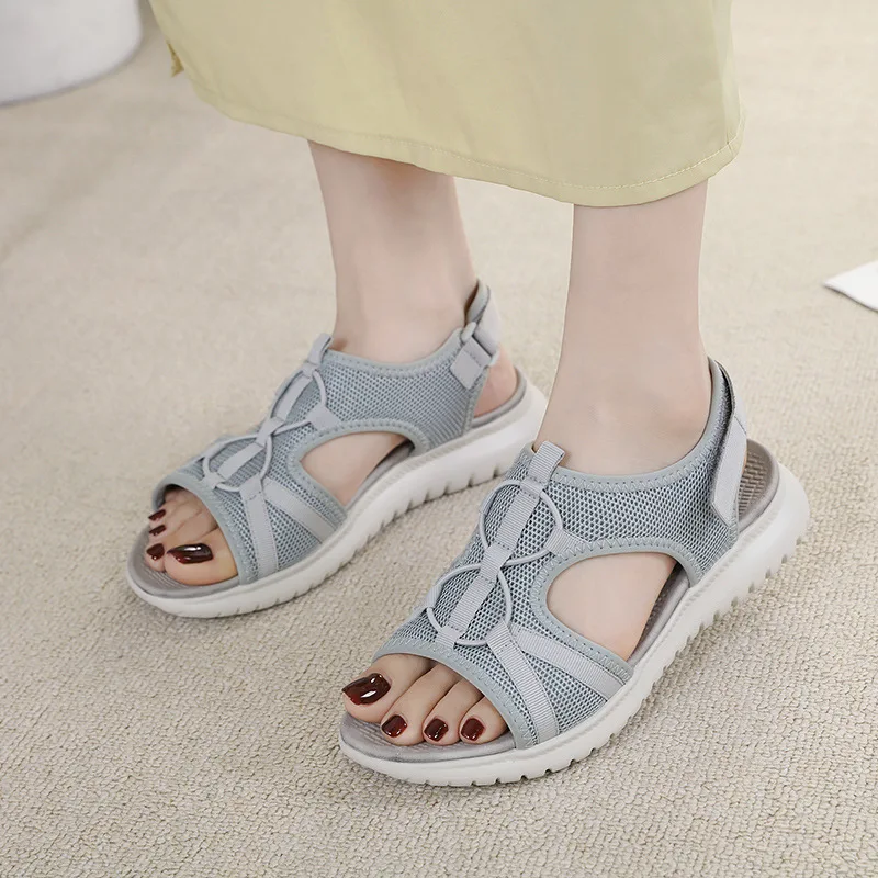Women Sport Sandals Solid Color Hollow Out Summer Casual Lady Sandalias Retro Romen Comfy Outdoor Platform Beach Shoes Zapatos
