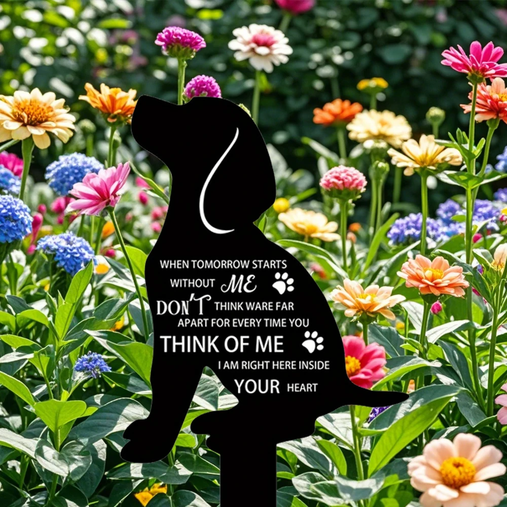 acrylic Pet Memorial Post-Garden and cemetery decoration with dog memorial post, outdoor yard pet tombstone decoration