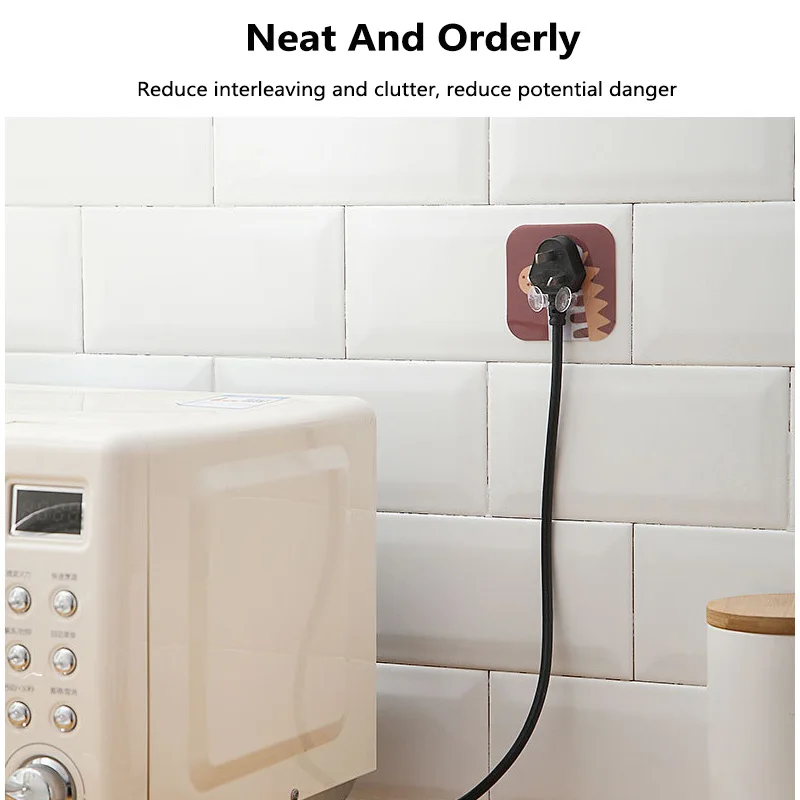 Multifunctional Punch-free Plug Hook Cartoon Animal Wall Hanging Storage Multi-function Adhesive Power Cord Socket Hanger Rack