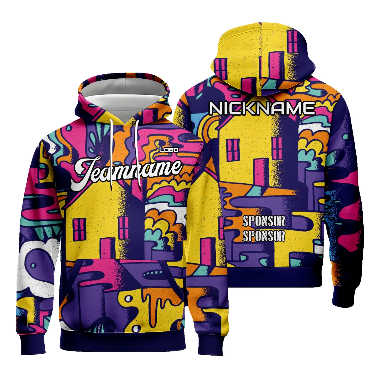 Unisex Novelty Graphic Cartoon Hoodies Sublimation Pullover Sweatshirt Christmas