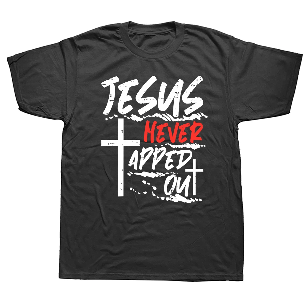 Wrestling Jesus Never Tapped Out Christliche Wrestling-T-Shirts für Männer und Frauen, Modisches Casual T-Shirt, 100% Baumwolle, Locker Geschnittenes Oversized T-Shirt