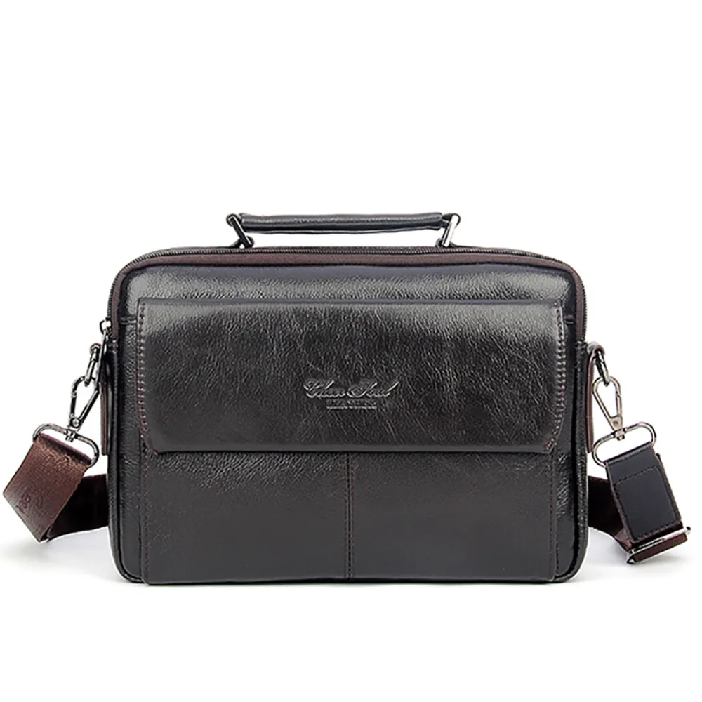 Genuine Leather Men Business Shoulder Bag Cross Body Messenger Bags Cowhide Handbag Tote Briefcase