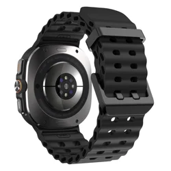 Premium Silicone Sport Band Strap for Galaxy Watch Ultra 47mm - Original Design Replacement Bracelet (Black)