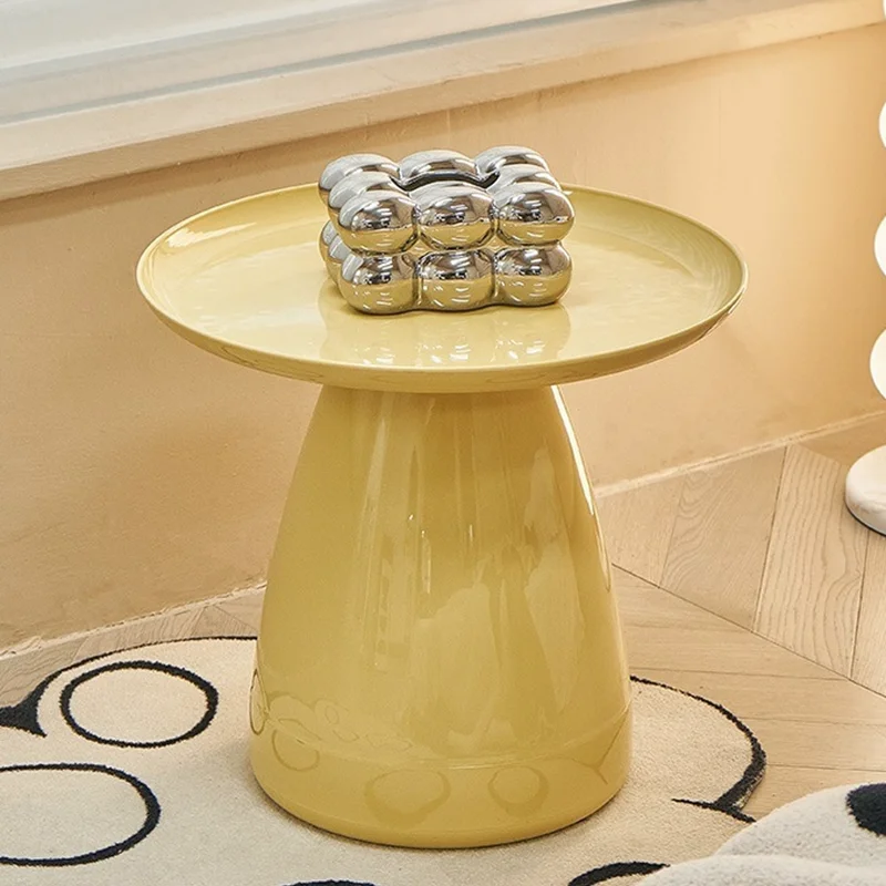 Sofa Side Table Mobile Coffee Table Home Living Room Small Round