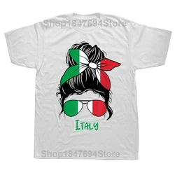 Italian Flag Graphic Cotton Streetwear Short Sleeve T - Shirt - S (WHITE)
