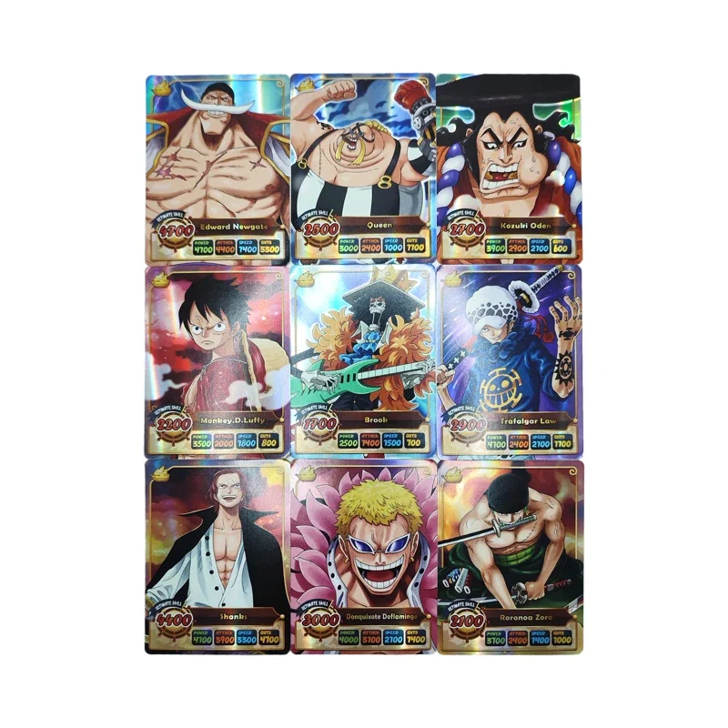 50pcs Anime 원피스 Tading 카드 게임 기어 5 NIKA Luffy Zoro Sanji 나미 빛나는 카드 컬렉션 소년을위한 전투 장난감 어린이 선물