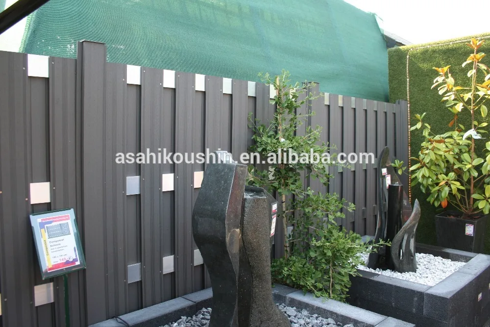 DIY Wood Plastic Composite  fencing 1.8*1.8 M(6ft) Aluminium Wpc Panel Fence 5