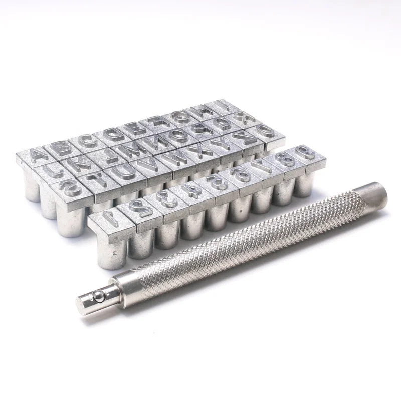 Professionals Leather Digital Printing Punch Tools 36Pcs Letter Number Leather Stamps Set Hand Engraving Tool Kit For Beginners