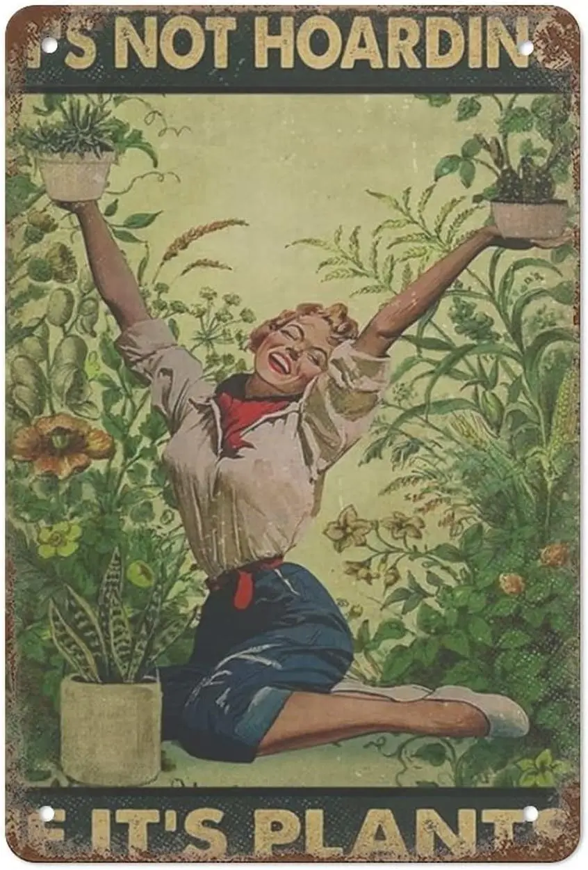 Philodendron Pink Princess, Segno Di Latta Da Giardinaggio, Segni Di Latta Da Bar Per La Decorazione Domestica, Regali Di Mamma Carini Per L'Amante De