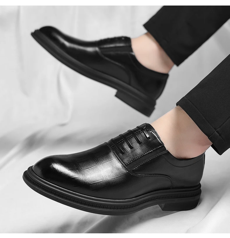 Herren-Schuhe für formelle Kleidung, große Größe, 3 cm/6 cm/8 cm, höhenvergrößernde Schuhe für Hochzeit, Business, bequeme Leder-Oxfords – Detail 16