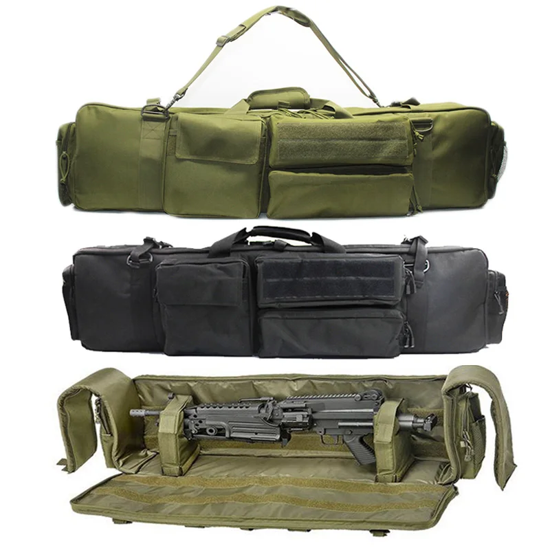 

High Capacity Tactical Gun Bag for M249 Military Airsoft Rifle Carrying Case CS Hunting Shooting Paintball with Shoulder Strap