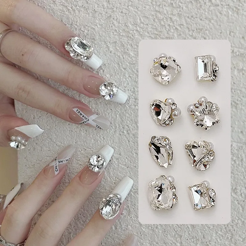 10PCS Crystal Chanel Nail Charms