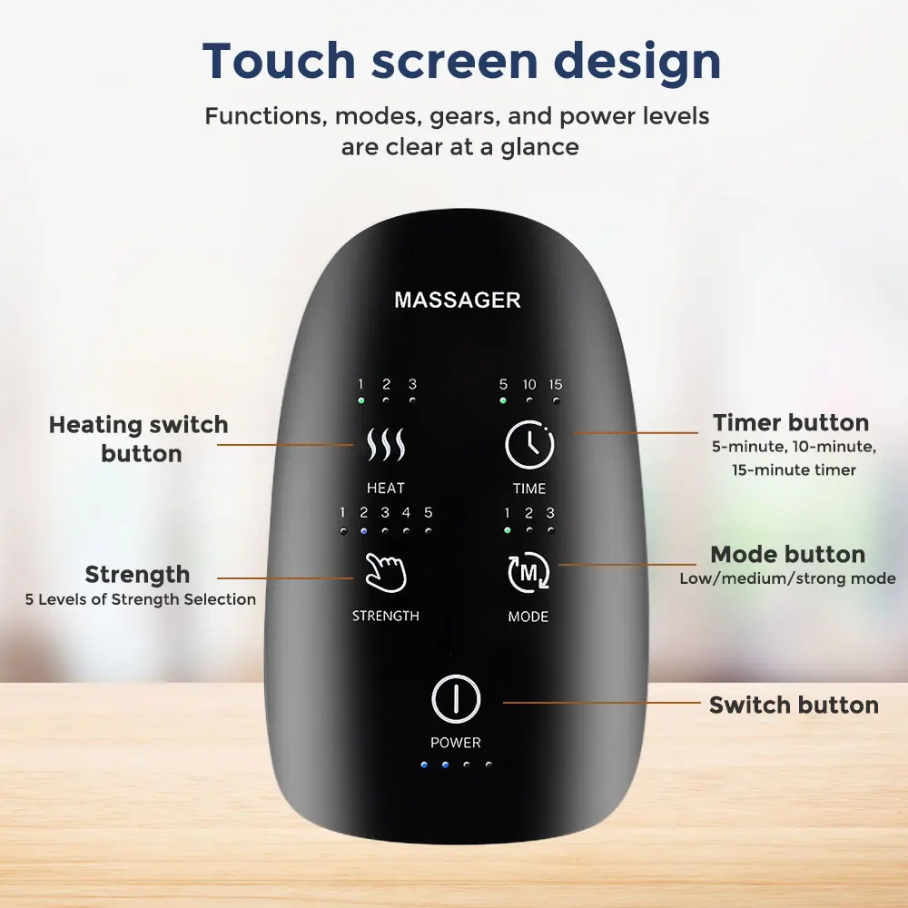 Wireless Electric Hand Massager Air Compression Hot Compress Palm Acupoint Massager Finger Arthritis Numbness Muscle Relaxation 6