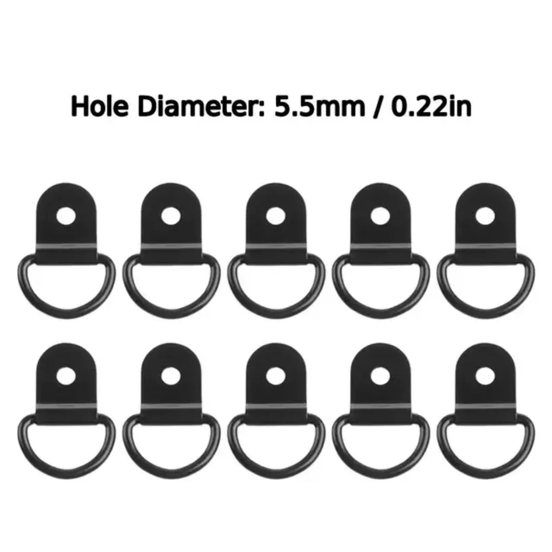 10 قطعة D خواتم التعادل أسفل المراسي حلقة سحب هوك الفولاذ المقاوم للصدأ جلد حلقة تحميل صالح لسيارة قارب مقطورة بضائع المركبات RV فان