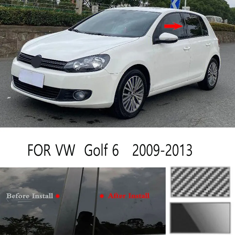 Glossy Black Window Door Column Trim Cover For Car Exterior