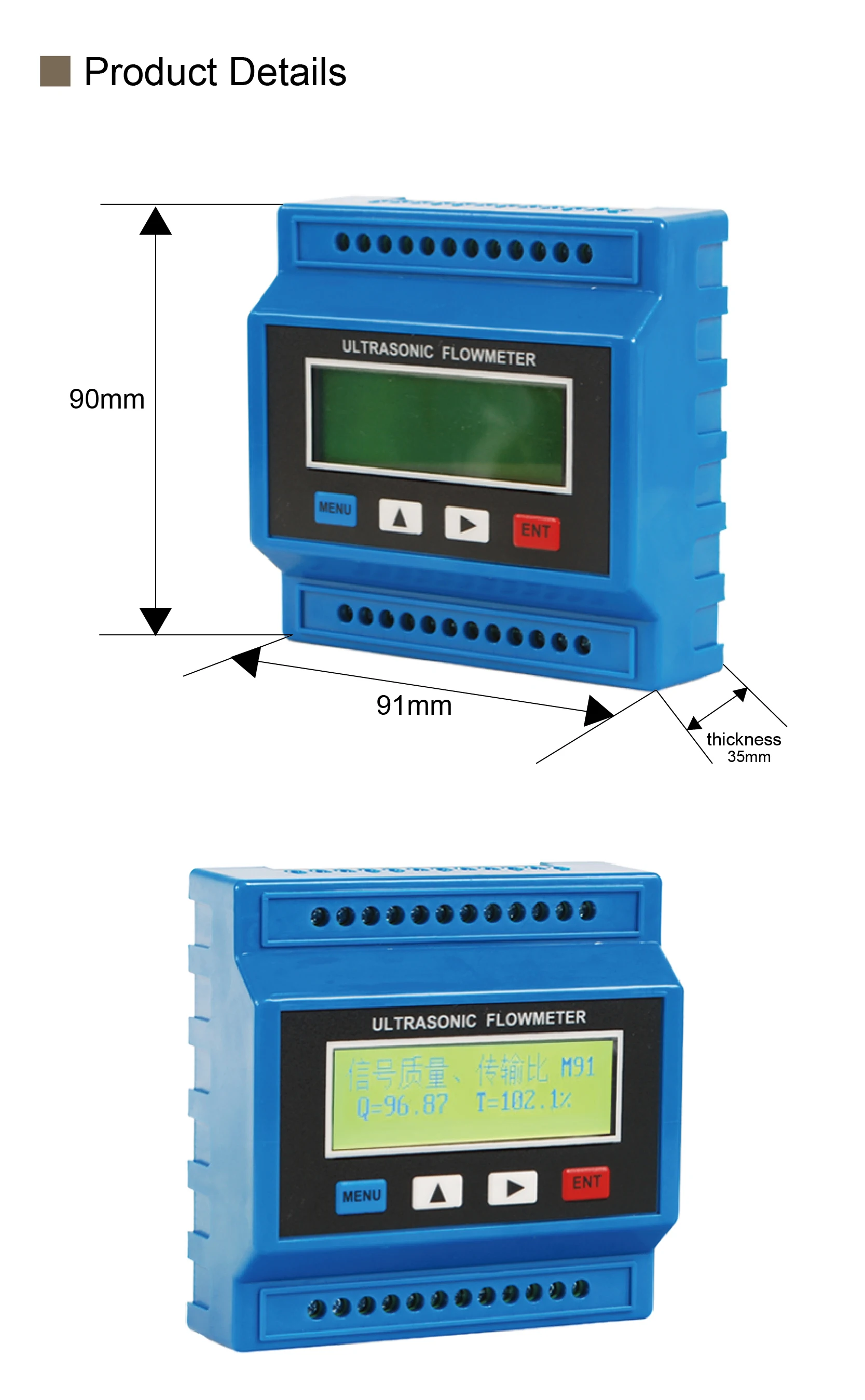 Clamp-on Ultrasonic Flow Meter TUF-2000M Non-invasive Digital Water Flow Meter f