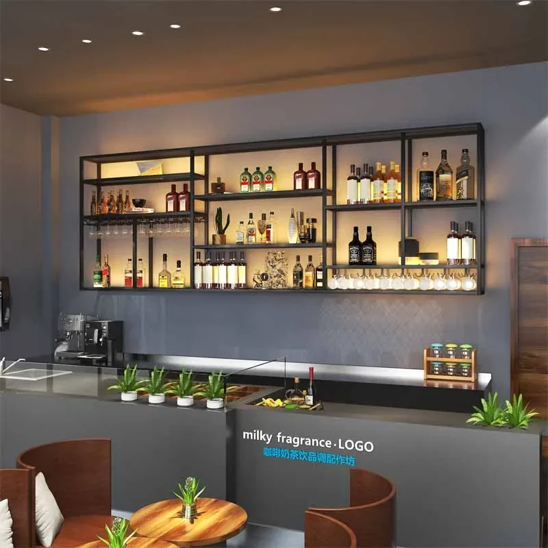 Modern Unique Wine Cabinets Commercial Wall Mounted Metal Retail Bar Cabinet Cellar Display Armario Para Vinos Home Decoration