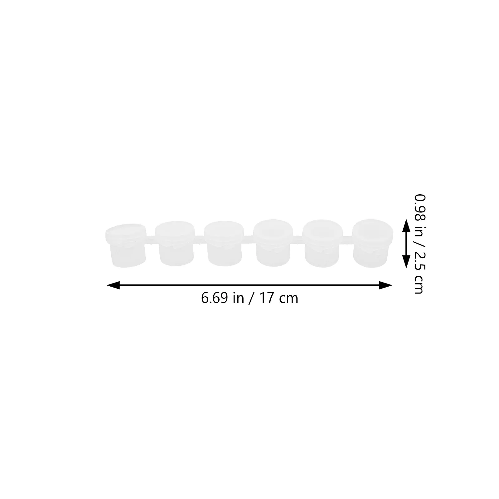 40개 페인트 플라스틱 보관 용기 6 in 1 투명 미니 팟 스트립 플라스틱 페인트 컵 학교 캠프 페인팅용