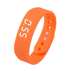 Smart Waterproof Fitness Tracker Wristband with LED Sports Activity and Sleep Monitoring (Orange)