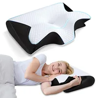 Memory Foam Cervical Pillowcase Cooling Fabric Pillow Protector Bedding Case for Home Travel Holiday Gift Portable Sleep Use Set 1