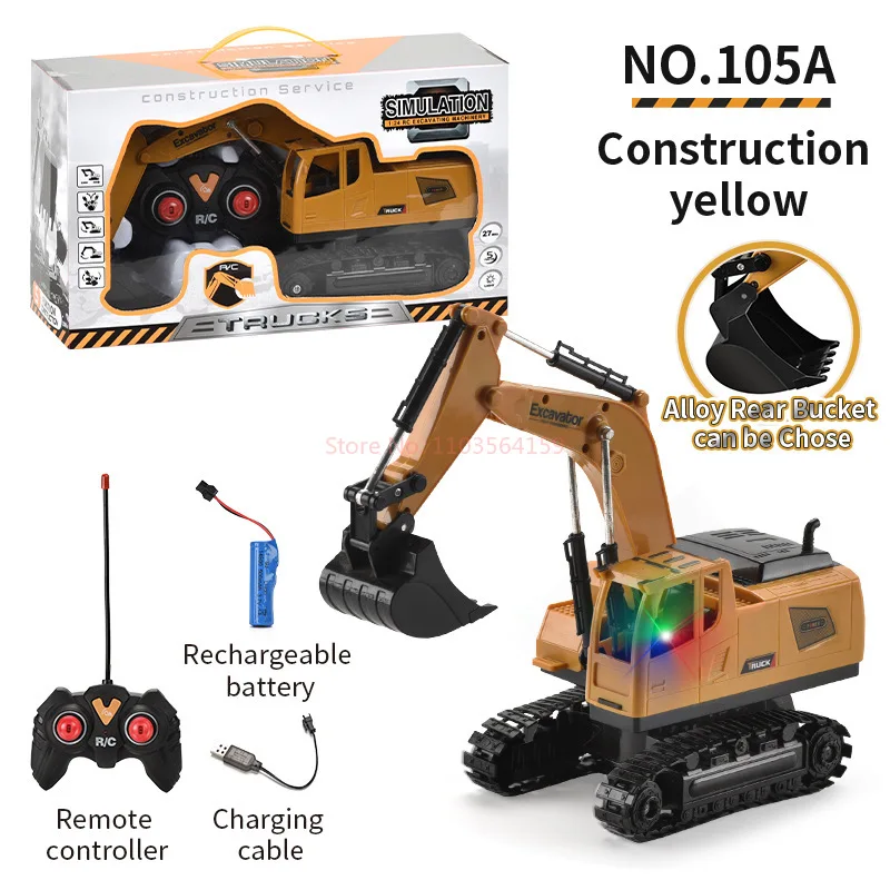 Children'S Large Alloy Remote Control Excavator 11 Channel Crawler Excavator Boy'S Engineering Remote Control Car Toy 6