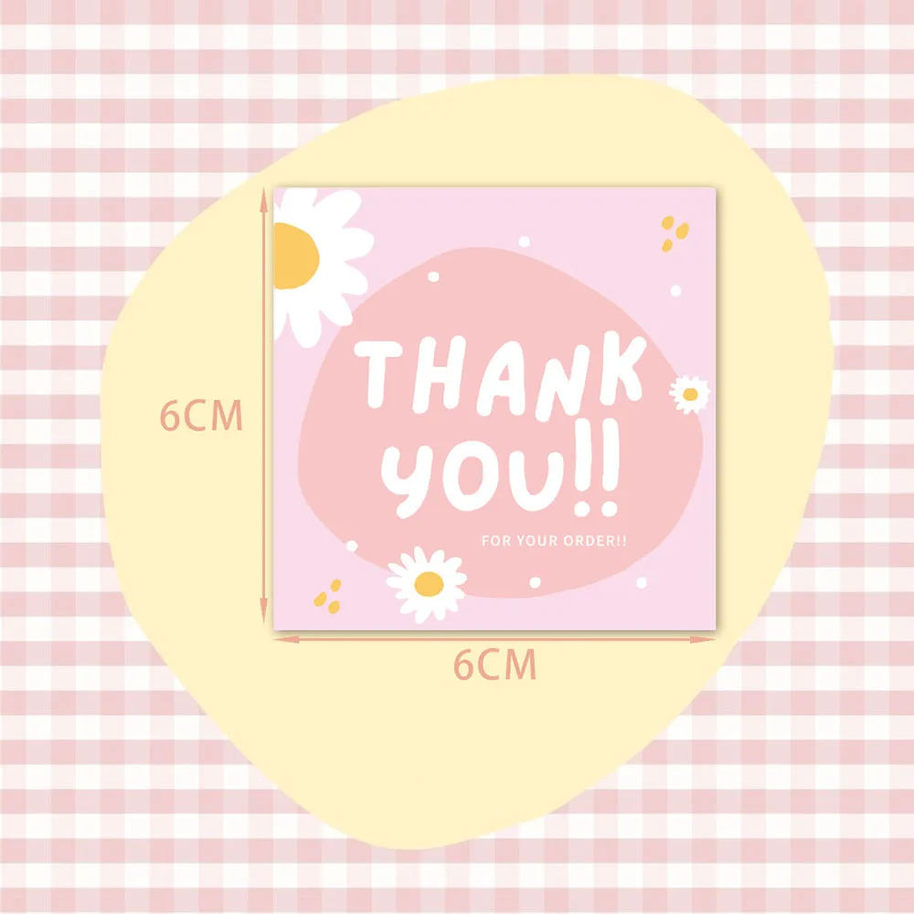 10-50Pcs 6*6CM Flower Thank You Cards for Gift Box Package Wrapping Holiday Bakery Flower Shop Small Businesses