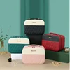 Needle sewing Diamond Pattern Lighted Cosmetic Case With Mirror LED Cosmetic Bag Large-capacity Waterproof Makeup Storage Box 6