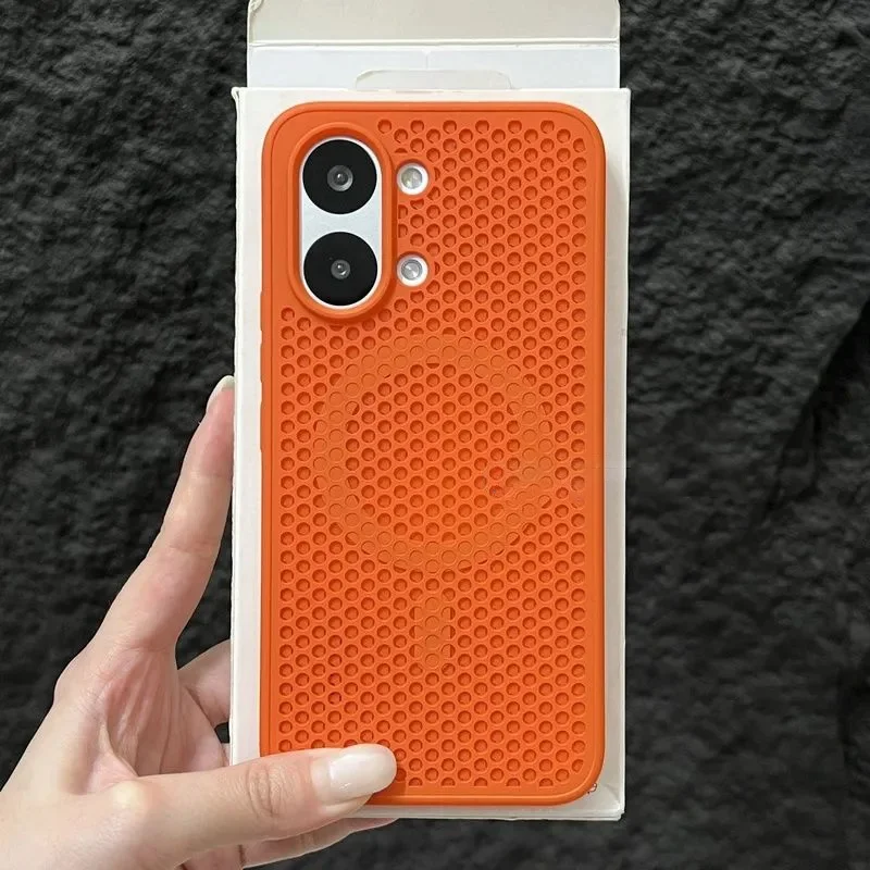 Enhanced Cooling Heat Dissipation Mesh Magnetic Case with Breathable Hard Cover