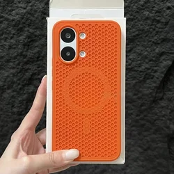 Enhanced Cooling Heat Dissipation Mesh Magnetic Case with Breathable Hard Cover for Redmi K60 Ultra (Orange)