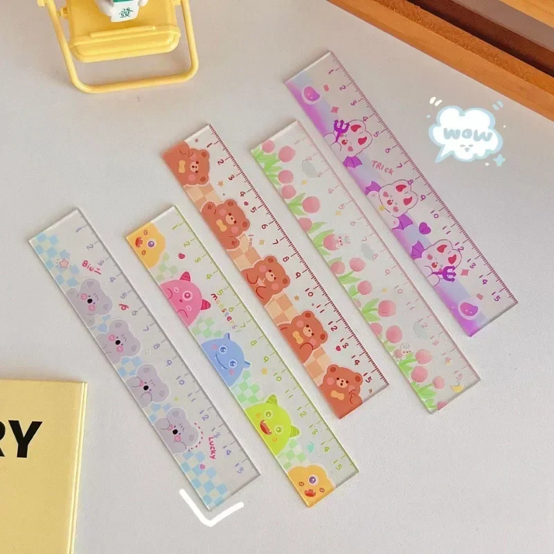 Cute Kawaii Study Time Cartoon Ruler Multifunction Diy Drawing Rulers for Kids Students Office School Stationery - 3