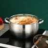 304 thick stainless steel soup pot, soup pot, big belly pot, noodle pot, large capacity household pot, 24cm