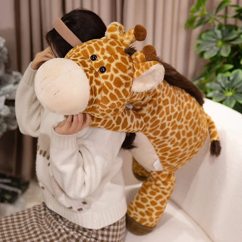 Giant Fluffy Giraffe Plush Toy Cute Animal Stuffed Doll Sleeping Pillow Floor Mat Ideal Girls Birthday Gift