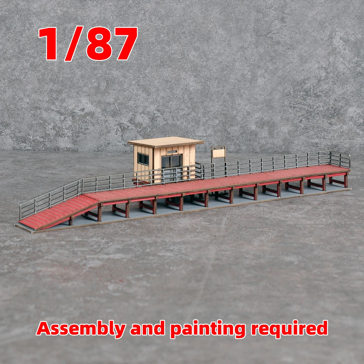 조립식 건축 모형 기차 철도 모형 기차역 플랫폼 미니어처 모래 테이블 디오라마 HO 스케일 모형 키트 1/87