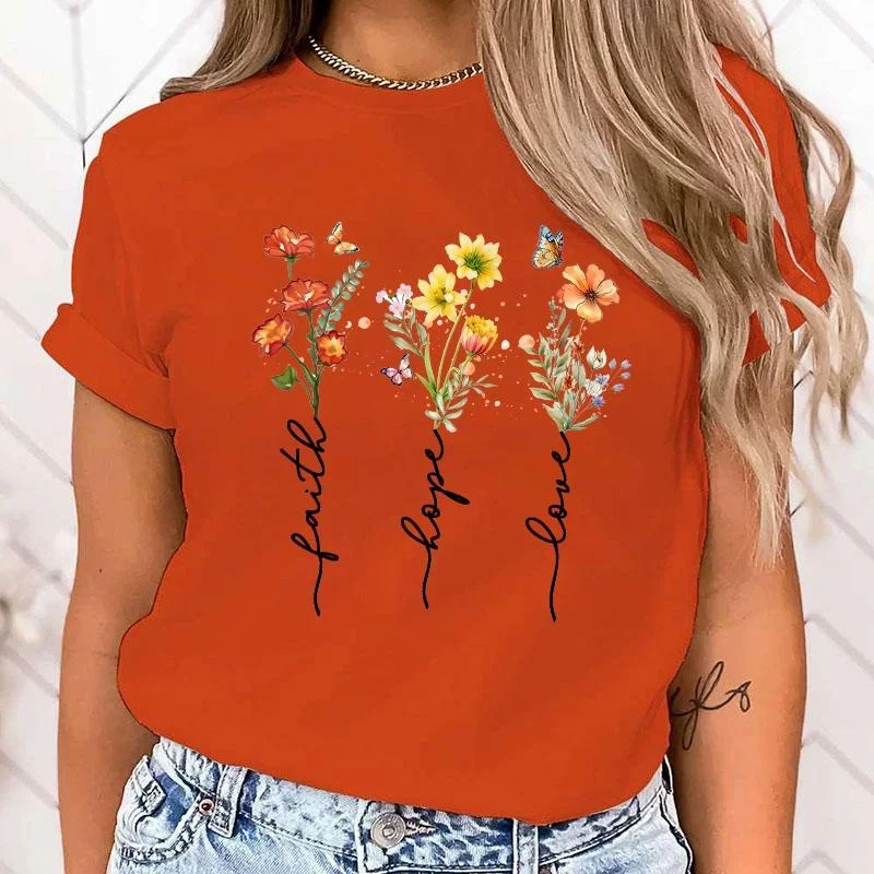 N Dames Bloemen T-shirts Daisy Print Bloemen V-hals Korte Mouw T-Shirt, 2, 34/36 NL (S