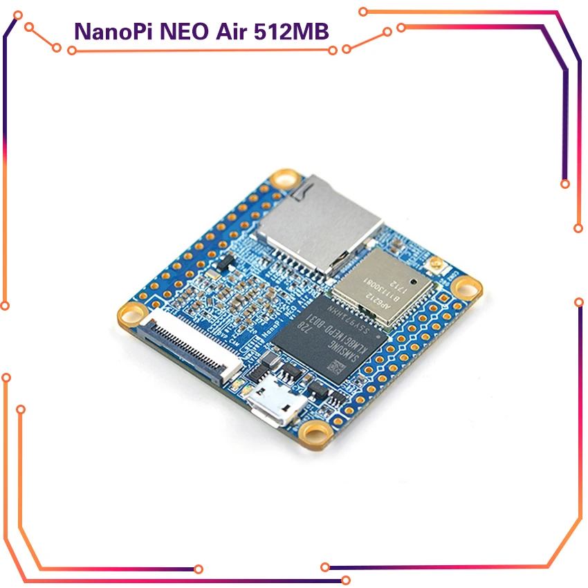 

NanoPi NEO Air 512MB RAM WIFI&Bluetooth,8GB eMMC Allwinner H3 Quad-core Cortex-A7 NPI3