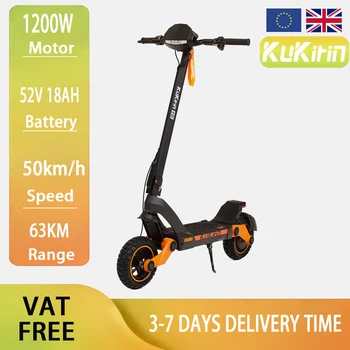 Monopattino Elettrico KuKirin G3 Batteria 52V 18Ah Motore Brushless 1200W Ruote Pneumatiche da 10 Pollici Design Robusto Monoblocco 23 ° Pendenze