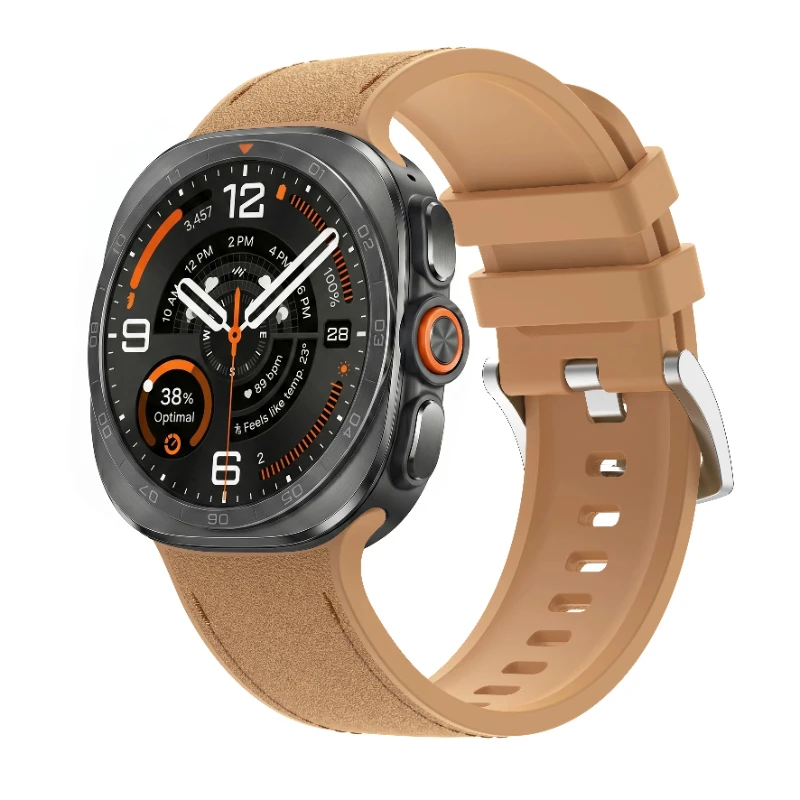 Peakform Leather+Silicone Sport Band - Premium Strap for Smartwatches