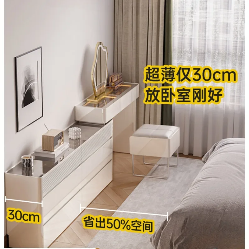 Right-hand multifunctional dresser, closet, integrated makeup table, modern minimalist bedroom, bedside cabinet,