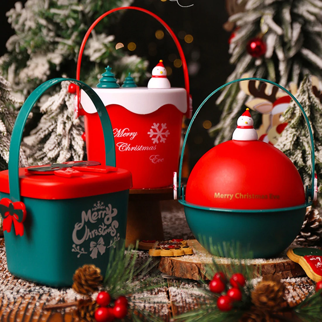 Christmas Nordic Kawaii Apple Box Christmas Fruit Gift Box Desk Accessories Home Decor Accessories Living Room Candy Storage