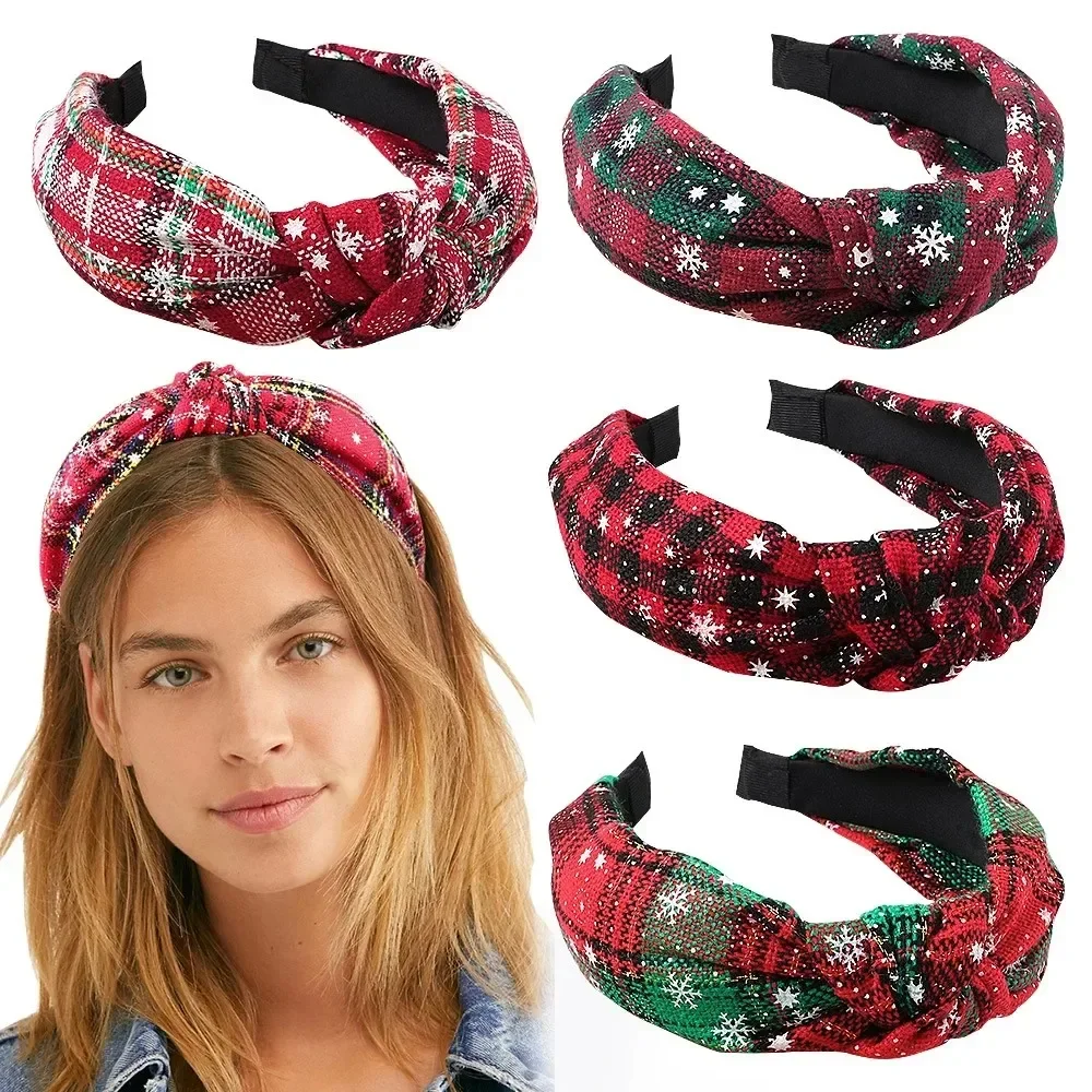 Christmas Red Hair Bands New Year Cartoon Snowflake Elk Hairband Holiday Party Headband Hair Accessories for Women Girls