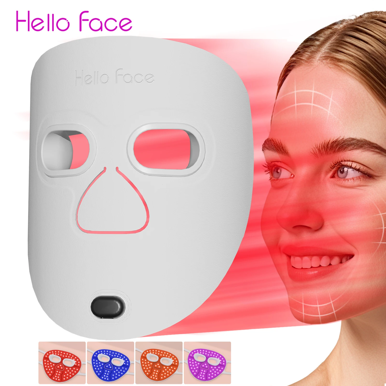 Red Light Therapy Photon Mask Hello Face M500S LED 630nm 850nm Near-Infrared Light Therapy Facial Mask Professional Beauty Care