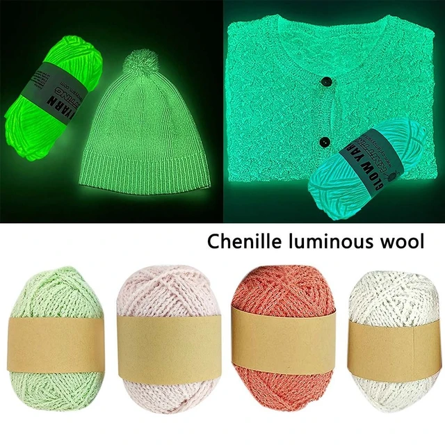 Handmade Luminous Chunky Yarn Glow In The Dark Knitting Soft Hand Knitted  Yarn Diy Weave Glowing Wool New